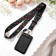 1pc ID Badge Lanyard With Card Holder And Keychain, Suitable For Daily Use, Perfect Gift For Teachers, Doctors And Office Workers - Multicolor - View 7