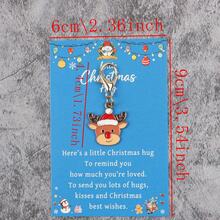 4pcs/8pcs Christmas Enamel Keychain Charms, Bear Reindeer Penguin Pendants, Lobster Clasp, Small Holiday Gift With Greeting Card - Multicolor - View 3