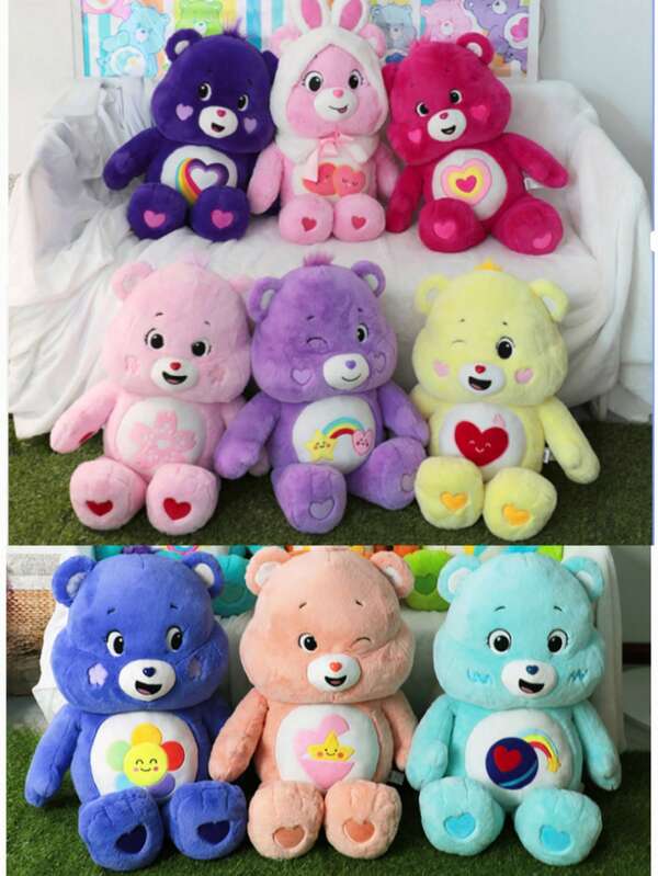 Boneka Plush Lembut Care Bears 45cm Boneka Plush Kartun Lucu Mainan Boneka Peluk Teman yang Menggemaskan Hadiah Ulang Tahun untuk Anak Laki-laki & Perempuan Bantal Anak Lembut