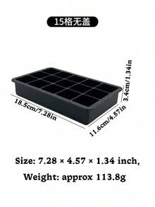 1pc Large Square Ice Cube Mold, Soft Silicone Material, Very Practical Ice Tray, Ice Maker, Summer Kitchen Essential, 15-Cavity Silicone Ice Tray, Cold-Resistant And Durable, Can Be Used As Ice Mold, Pudding Mold, Suitable For Home, Bar And Other Places, Easy To Use. (Please Check The Size Chart Before Ordering, Wash Before Use, If The Ice Cubes Are Not Formed, Continue Freezing (This Depends On The Strength Of The Refrigerator)) - Multicolor - View 3