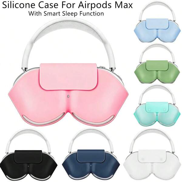 Silicone Protective Case For AirPods Max 1/2, Soft Silicone Protective Bag With Sleep Function, Latest Silicone Protective Case, Waterproof, Dustproof, Anti-Fingerprint, Anti-Scratch 360° Full Coverage Protection, Silicone Earphone Portable Bag, Soft Silicone Material, More Comfortable, More Durable, Easier To Clean, Multiple Colors Available, Great Gift