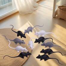 2/4/6/10pcs Mini Fake Mouse, Halloween Realistic Mice Prank Plastic Mice Toys | Small Fake Rats For April Fools Day Tricks Party Supplies - Multicolor - View 5