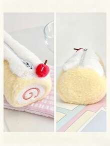Tempat Pensil Kue Gulung Swiss Kapasitas Besar Tas Penyimpanan Alat Tulis Berbentuk Kue Gulung Tas Pena Sentuhan Lembut Tas Penyimpanan Multifungsi Cocok Untuk Sekolah Kantor Perjalanan Tas Pensil Desain Makanan Penutup Unik Tempat Pensil Penting untuk Siswa - MultiWarna - View 3