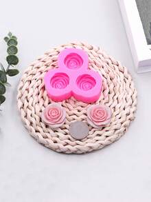 1pc Silicone Rose Flower Mold, Suitable For Polymer Clay Bouquet Casting, DIY Earring Pendant Making, Flower Resin Jewelry Accessories Clay Handmade Craft Mold - Rose - View 4
