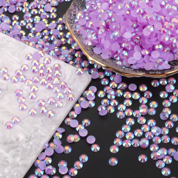 2 Bags Around 2000pcs Resin DIY Jelly Rhinestones Flat Back Mini Round Rhinestones For Phone Case, Cup, Shoes, Boots, Clothing Decoration, Handmade DIY Idol Fan
