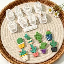 9Pcs Cactus Succulent Potted Plant Clay Cutters, Tropical Greenery Molds For Polymer Clay DIY Jewelry Making - 9pcs - View 3