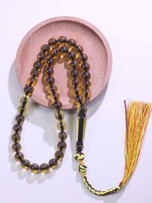 45-Bead Amber Tasbih Prayer Beads With Woven Tassel, Islamic Decorative Gift For Men And Women - Multicolor - View 3