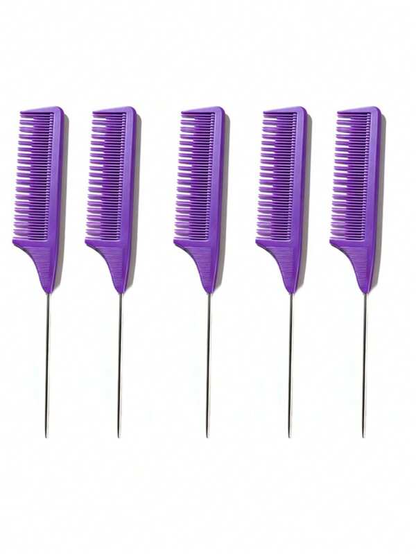 5/3/1pc Purple Tapered Tail Comb, Used For Hair Sectioning, Highlighting, Combing, Braiding, Heat Resistant, Suitable For Hair Salons, Daily Care, Hair Styling Tools, Hair Accessories, Salon Equipment, Travel Supplies