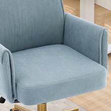 Height-Adjustable Office Swivel Chair With A Medium-High Backrest, Striped Upholstery, And Ergonomic Design – The Ideal Choice For Work, Study, Or Relaxation. The Medium Back Support Offers Excellent Support. - Dusty Blue - View 5