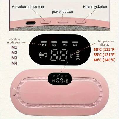 Menstrual Heating Pad For Abdomen And Waist, Electric Heating Massage Belt For Warm Waist And Abdomen, Portable Heating Belt, Battery Capacity: 1200mAh