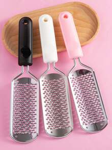 1pc Stainless Steel Foot File Scraper, Foot Exfoliating Grinder, Removes Hard Skin, Cracked Skin And Dead Skin, Suitable For Dry And Wet Feet - Multicolor - View 1