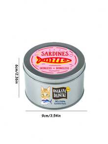 Novelty Sardine Can‑Shaped Metal Jewelry Storage Box, Cat Print, Fishbone Partition Snap Closure,Trinket Organizer, Container, Gifts Daily Decor - Multicolor - View 11