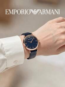 Armani AR11424 Women Wrist Watch, Rose‑Gold Round Case Dreamy Glitter Starry Sky Blue Dial, Stylish Statement Accessory For Ladies Date & Party Look - Blue - View 4