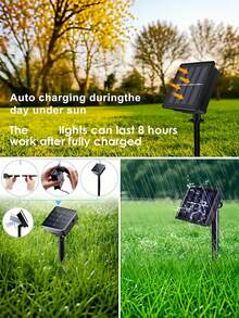 Outdoor LED Solar String Lights, Copper And Silver Wire, Solar Powered LED String Lights, Solar Christmas Decorative Lights For Garden, Camping, Wedding, Yard, Patio Decoration - Aaaa - View 5