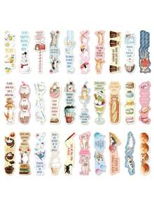 30pcs Cute Cat Bookmarks, Library Cards, Reading Cards, Message Cards, Book Decoration, Notebook, Planner, Marker Cards, Suitable For Back To School, School Supplies, Birthday, Holiday, Party Gifts - 30pcs - View 8