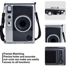 Crossbody Camera Crystal Protective Case Transparent Camera Protective Cover + Crossbody Shoulder Strap PVC Material Anti-Scratch Anti-Drop Camera Accessories Suitable For In-Stax Mini Crystal Shell Camera Transparent Protective Case Non-Yellowing Transparent Shell Travel Essential - View 4