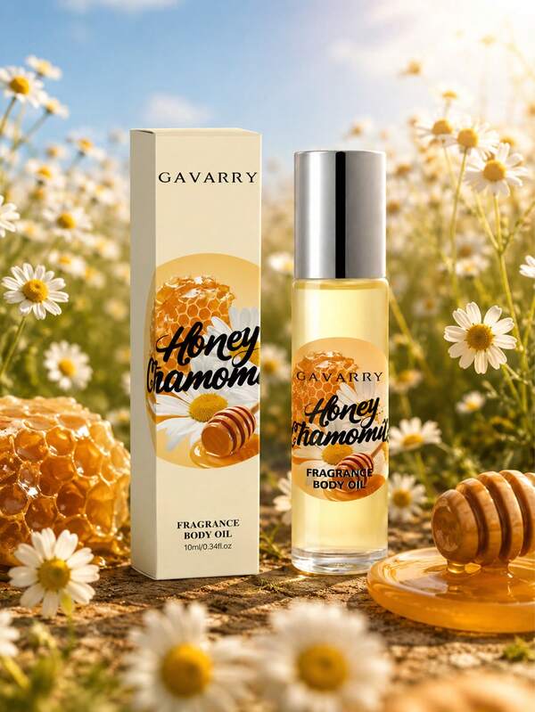 GAZIPOO 10ml Honey & Chamomile Roll-On Fragrance Essential Oil, Gourmand Floral Scent, Long-Lasting Fragrance, Fresh & Natural, Portable Rollerball Fragrance, Unisex, Suitable For Daily, Dating, Travel, Leisure And More Occasions, Also Great As A Gift
