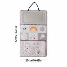 Infant Soft Cloth Book With Safety Mirror, Black & White High Contrast, Foldable & Hanging, Newborn Animal & Number Learning Toy - Multicolor - View 3