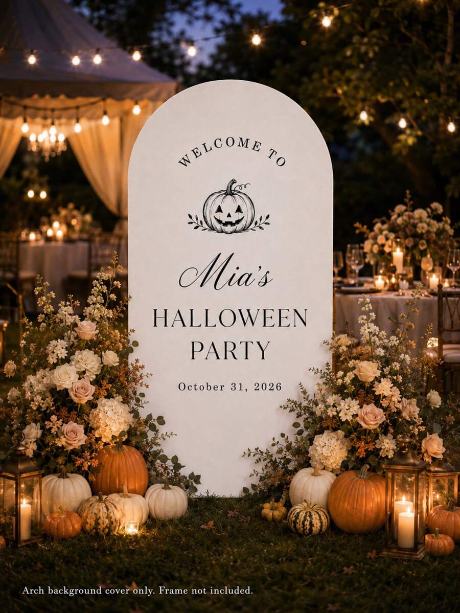 Customized Wedding Arch Fabric Decoration Cover, Personalized Photo/Name/Date/Text, Polyester Double-Sided Stretch Background Cloth, Party Decoration, Wedding Welcome Sign, Bridal Shower Gift, No Power Required, Suitable For Wedding, Birthday, Party - Multicolor - View 1