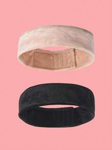 2pcs Velvet Wig Headband Adjustable Fastener (Black And Brown) - Black + Coffee - View 7