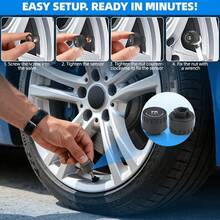 YNF Solar Powered Wireless TPMS Tire Pressure Monitoring System, 4 External Sensors, Real-Time Data Display, High/Low Pressure & Temperature Alarm, Sensor Disconnection Reminder - A - View 6