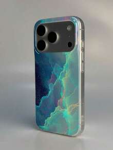 1pc Neon Nebula Starry Fluid Pattern Design Phone Case, Compatible With Phone 17 Pro Max, 16 Pro Max, 15 Pro Max, 14 Pro Max, Korean-Style High-End Fashion Fun Phone Case, Suitable For 11/12/13/14/15/16 Pro Max Plus, Elegant Design For Men And Women, Perfect Gift For Girlfriend On Christmas, Valentine's Day, Easter, Wedding Season And Birthday! - Multicolor - View 6