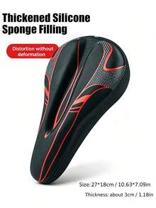 3D Thickened Bicycle Seat Cover Hollow Breathable Cushion Cover For Cycling Enthusiasts Compatible With Replacement Bicycle Saddle Cover For Fixed-Gear Exercise, Mountain And Road Bike Seats Perfect For Gym Spin Bicycle And Highway Rides - Multicolor - View 4