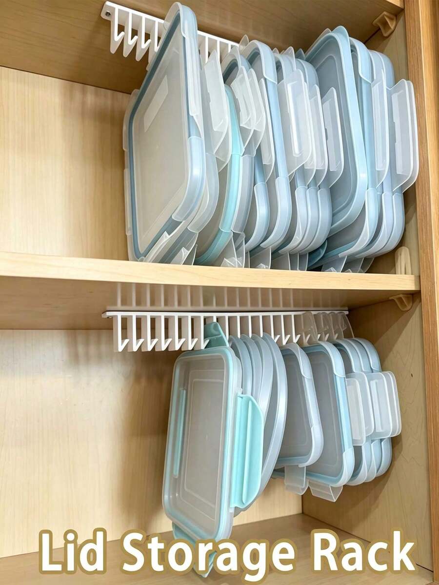 Pot Lid Storage Rack, Cabinet Door Organizer, Hanging Lid Holder For Kitchen Food Container Lids,Hanging Pot Lid Organizer Rack, Under‑Cabinet Lid Storage Holder, Space‑Saving Rack For Kitchen Container Pot Lids - Multicolor - View 1
