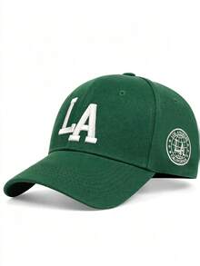 1pc Unisex Letter Embroidered Baseball Cap, Adjustable Outdoor Sun Protection Casual Hat, Suitable For Spring And Autumn Travel, Beach Vacation - Dark Green - View 4