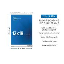 Stylish 12x18 Inch Black Front-Loading Picture Frame Set – 2-Pack For Easy Photo Display & Quick Updates - 2 - View 7
