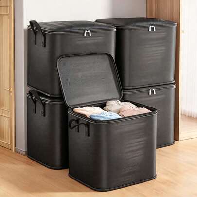 1 Bolsa de Armazenamento de Tecido Dobrável de Grande Capacidade, Caixa de Armazenamento Doméstica Multifuncional de Grande Capacidade, Bolsa de Armazenamento de Roupas Dobrável e Portátil, Pode Ser Usada como Despensa, Espaço de Armário, Organização e Armazenamento de Armário, Recipiente de Armazenamento, Essencial para Viagem.