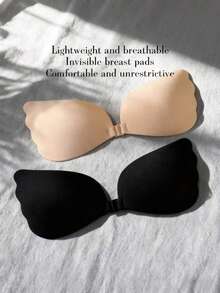 1pc Invisible Front-Closure Adhesive Bra, Suitable For Summer, Fits Spaghetti Strap Dresses, Backless Dresses, Camisoles - Multi-color - View 2
