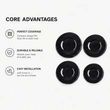 4pcs Black Gas Stove Burner Caps, Home Gas Stove Accessories, Durable Wear-Resistant Easy To Clean Kitchen Cookware Parts - View 5