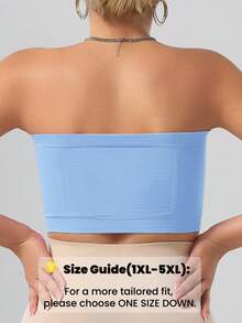 3pcs/Set Plus Size Women Seamless Strapless Single Layer Tube Top Bra, Comfortable Soft Full Coverage Yoga Bra Sports Fall - Multicolor - View 3