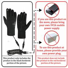 Sarung Tangan Pemanas USB, Sarung Tangan Hangat Musim Dingin, Sarung Tangan Tenun, Tersedia dalam Dua Gaya: Pemanas Punggung Tangan dan Jari, atau Pemanas Telapak Tangan dan Punggung Tangan Saja. Sempurna sebagai Hadiah Hangat Musim Dingin untuk Orang Tua dan Teman. - Hitam - View 8