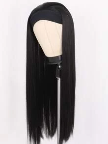 Synthetic Headband Wig For Women Half Wig Black Mixed Brown Highlight Wig Wear And Go Glueless Wig Long Straight Heat Resistant Fiber Daily Party 26 Inch - Multicolor - View 9
