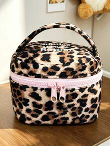 Tas Bahu Motif Pink/Macan Tutul Dua Sisi, Satu Tas dengan Dua Gaya Pemakaian, Versi Tote Kapasitas Besar, Termasuk Tas Penyimpanan - MultiWarna - View 9