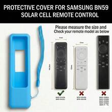 1件裝電視太陽能遙控器矽膠保護套，相容型號：BN59-01432A/BN59-01432J/BN59-01455A，防滑防震，附掛繩，多色可選 - 145 x 42MM-天藍色 - 查看 7