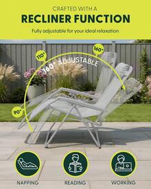 Gravity Chairs (2-Pack) Premium Heavy-Duty Outdoor Recliners With Luxe Two-Tone Design! Features Ultra-Padded Ergonomic Support, 5-Position Adjustable Backrest Independent Headrest, Built-In Cup Holder Phone Slot, And Smooth Rocking F - Grey - View 4