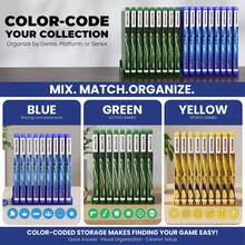 Modular Video Game Storage Rack, Expandable Game Case Organizer With Connectable 9-Slot Modules, Color-Coded Display Holder For Gaming Collections, Compatible With P5/P4/XB Series X|S/Switch Game Cases, Gaming Room Desk Setup Accessory - View 7