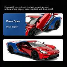 Simba Jada Toys Marvel 1:24 2017 Ford GT Die-Cast Model Car With 2.75-Inch Spider-Man Figure, Red & Blue Color, Collector's Toy, Suitable For Hobbyists - Multicolor - View 5