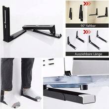 Wall Mounted Microwave Oven Bracket Heavy Duty Adjustable Stainless Steel Shelf Rack 40Kg Load Space Saving Kitchen Storage - 1 - View 9