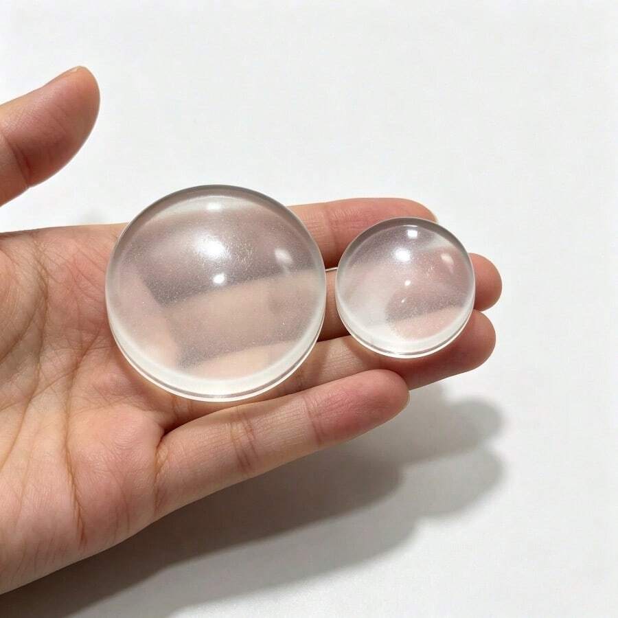 2入透明矽膠美甲印章替換頭,透明美甲圖案轉印工具,DIY美甲用品 - 彩色 - 查看 1