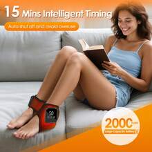 Hailicare Foot Massager For Neuropathy, Rechargeable Ankle Heating Pad With Massage For Circulation, Foot And Ankle Massager For Pain Relief, Suitable For Reduce Fatigue And Plantar Fasciitis, Travel & Home Use - Black - View 4