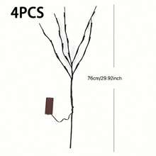 1 String Elegant Birch Branch LED String Lights - Battery Powered, Includes 20 LED Bulbs, Suitable For Home, Bedroom, Wedding, Christmas, Holiday Decor - White - View 12