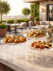 Clear Acrylic Dessert Stand Round Pastry Display Rack For Baklava Wedding Party - Clear - View 4