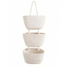 1pc 3-Tier Hanging Storage Basket, Minimalist Ins Style White Storage Basket, Wall-Mounted Sundries Storage Basket, Securely Hanging And Not Easily Detached, Suitable For Storing Various Small Items, Applicable For Entryway, Bathroom, Bedroom Storage - 3-tier Hanging Basket - View 7