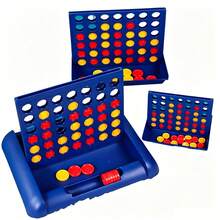 1 Set Classic Four-In-A-Row Board Game, Strategy Battle Party Entertainment Game, Multi-Player Family Game, Portable Travel Tabletop Game, Easy To Install And Store, Indoor Fun, Halloween Christmas Gift For Friends And Family Holiday Party Activity - Multicolor - View 2
