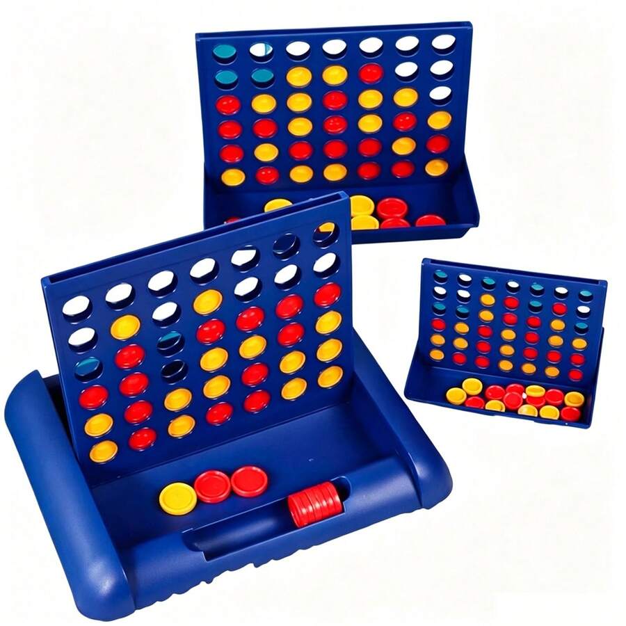 1 Set Classic Four-In-A-Row Board Game, Strategy Battle Party Entertainment Game, Multi-Player Family Game, Portable Travel Tabletop Game, Easy To Install And Store, Indoor Fun, Halloween Christmas Gift For Friends And Family Holiday Party Activity