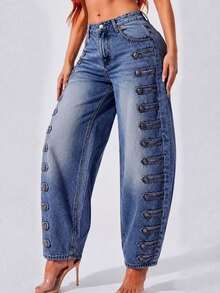 Women Jeans - Dark Blue - View 2